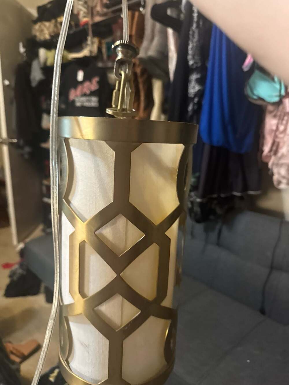 Crystorama Jennings 1-Light Aged Brass Pendant by Libby Langdon